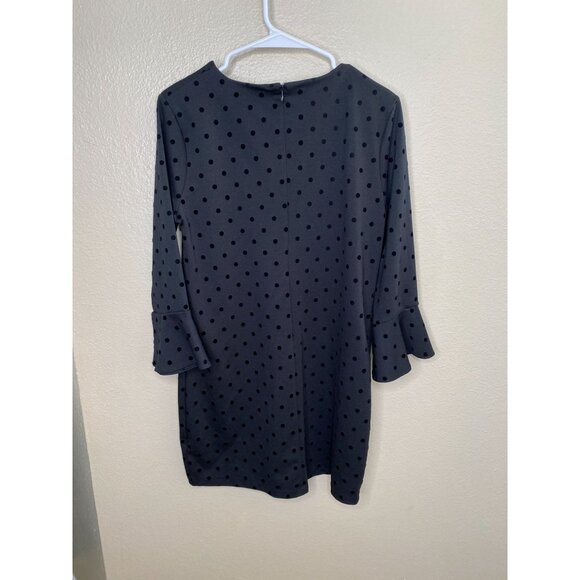 Old‎ Navy Womens Black Polka Dot Dress 3/4 Bell Sleeves M Polyester zipper - Picture 5 of 6